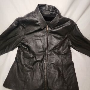 Vintage 100% Genuine Leather Women's Leather Factory Biker Jacket